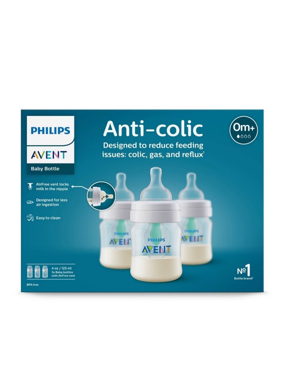 ‼️SAVE $6+‼️ 3 4oz Philips AVENT Anticolic Bottles